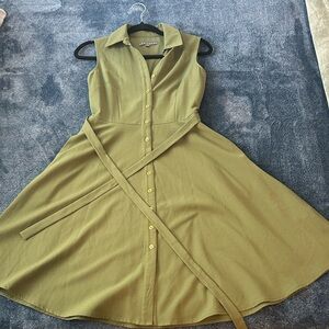 Sharagano Olive Green Midi Dress